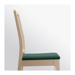 Фото1.Кресло, береза, сиденья Gunnared темно-зеленый EKEDALEN IKEA 892.652.90